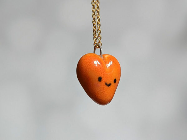 orange heart pendant