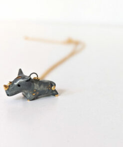porcelain pendant rhinoceros