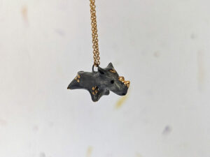 porcelain pendant rhinoceros