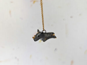 porcelain pendant rhinoceros