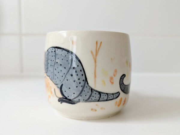 cute armadillo mug handmade