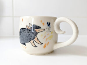 cute armadillo mug handmade