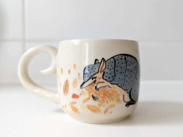 cute armadillo mug handmade