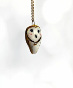Pendant - Owl Pearl + Gold