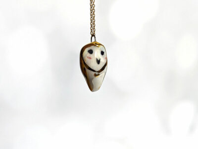 Pendant - Owl Pearl + Gold