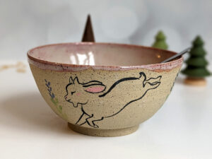 goat kids speckled bowl