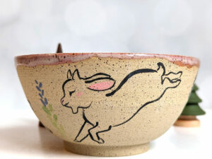 goat kids speckled bowl