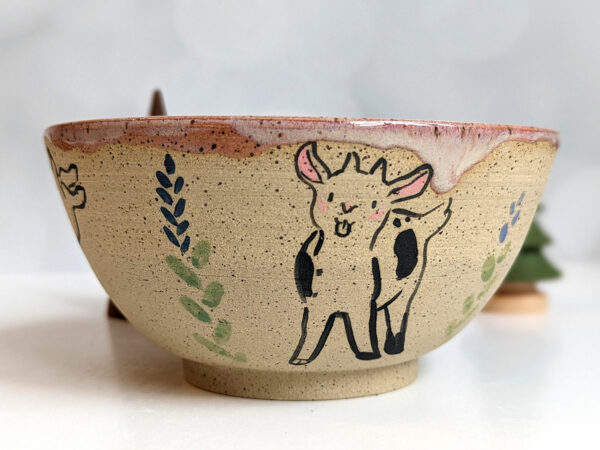 goat kids speckled bowl