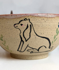 goat kids speckled bowl