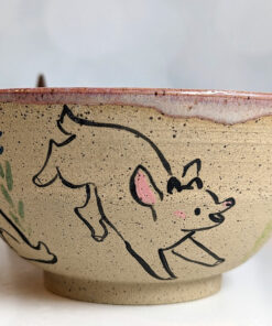 goat kids speckled bowl