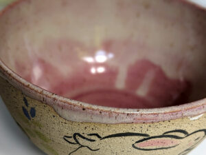 adorable bunny bowl, handmade cute pottery by kness