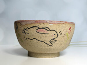 adorable bunny bowl, handmade cute pottery by kness