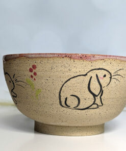 adorable bunny bowl, handmade cute pottery by kness