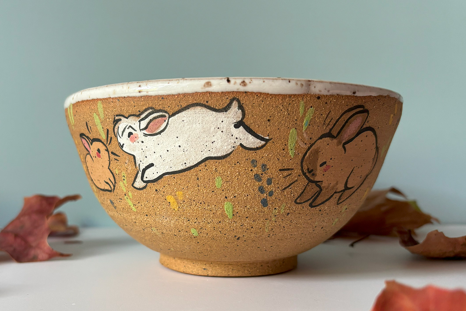 Bowl - Bunnies - Speckled - Image 4