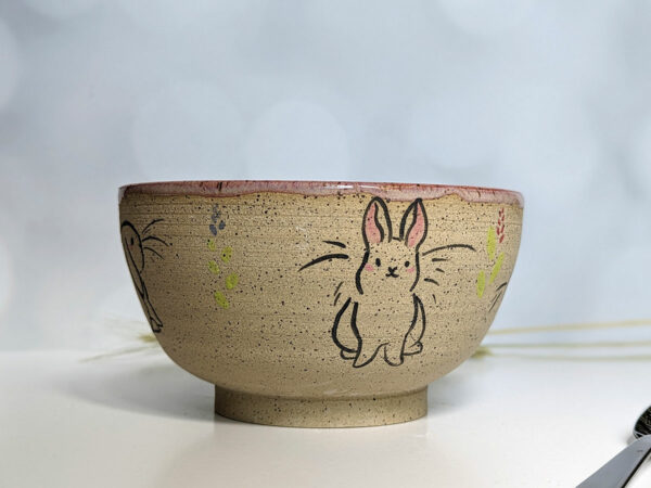 adorable bunny bowl, handmade cute pottery by kness