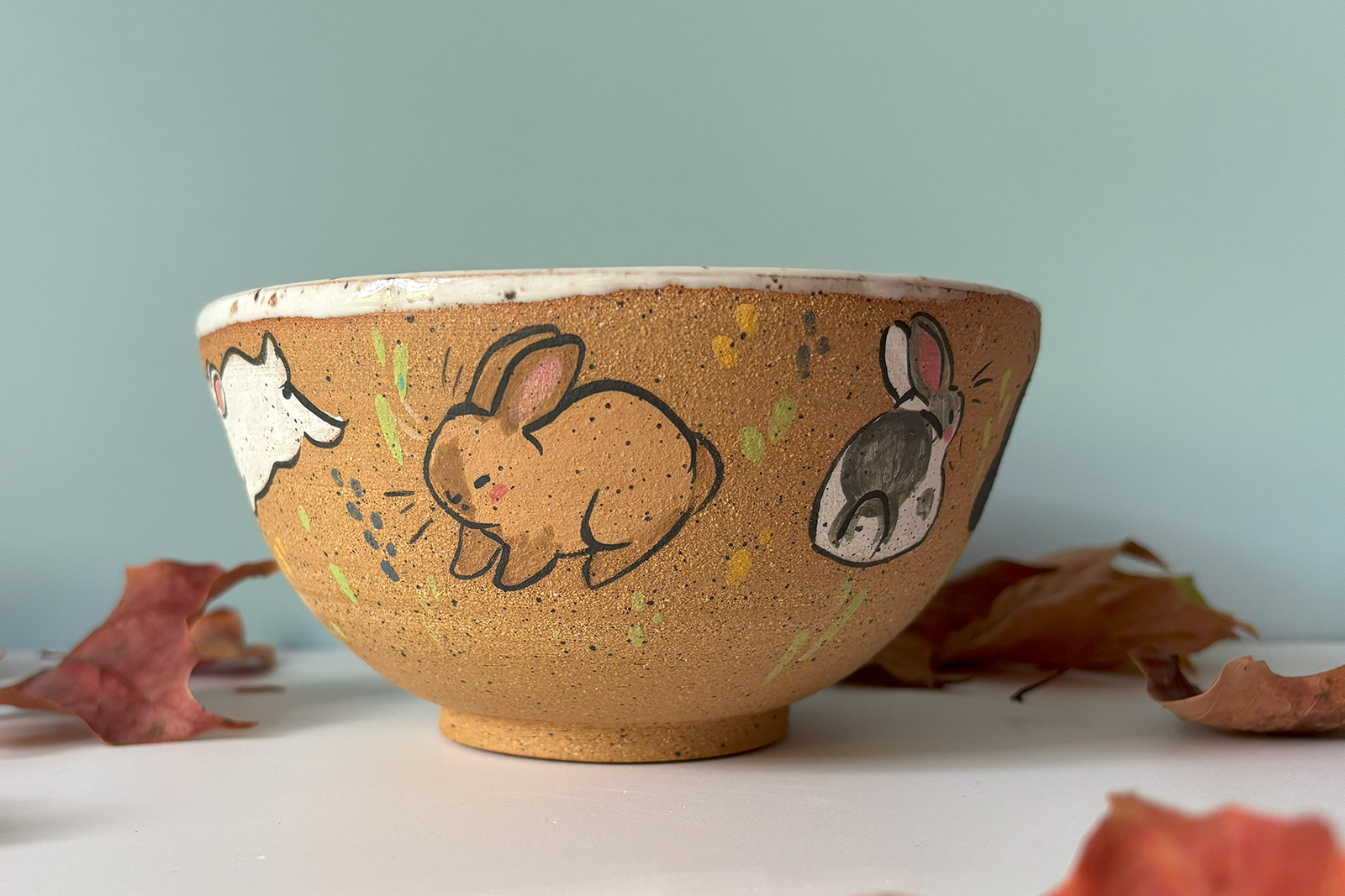 Bowl - Bunnies - Speckled - Image 3