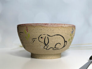 adorable bunny bowl, handmade cute pottery by kness