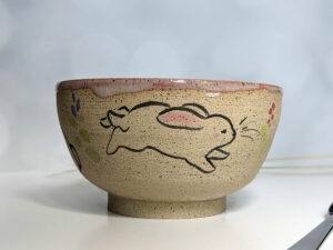 adorable bunny bowl, handmade cute pottery by kness