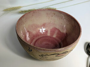 adorable bunny bowl, handmade cute pottery by kness