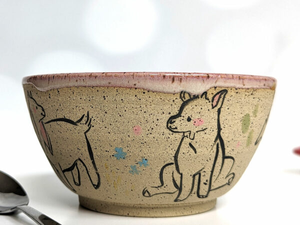 goat kids speckled bowl