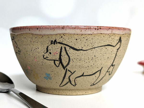 goat kids speckled bowl