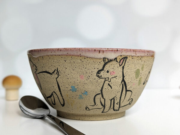 goat kids speckled bowl