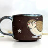 cute black mug with owl