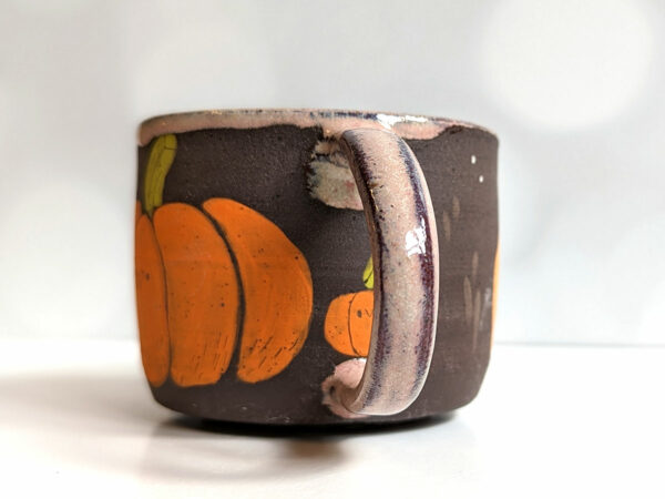 cute pumpkin mug handmade by kness