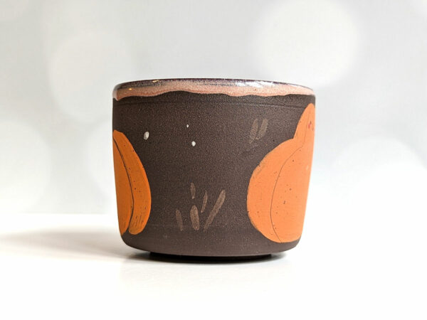 cute pumpkin mug handmade by kness