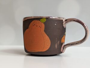 cute pumpkin mug handmade by kness