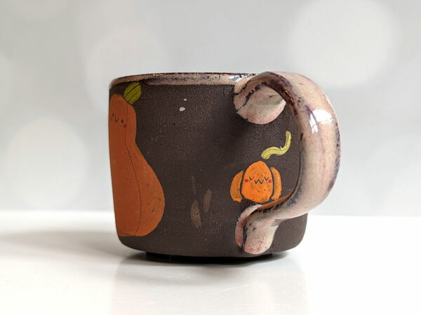 cute pumpkin mug handmade by kness