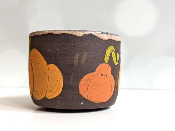 cute pumpkin mug handmade by kness