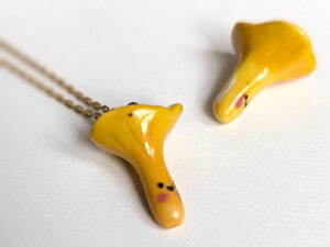 chanterelle porcelain pendant