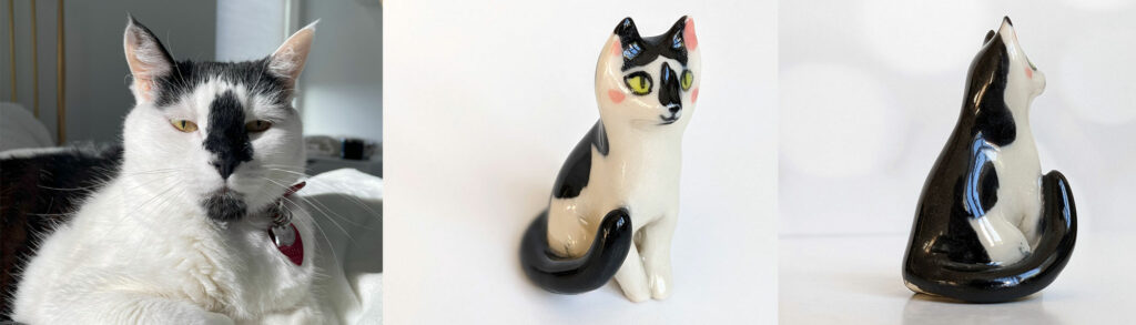 portrait de chat personnalisé -figurine porcelaine 