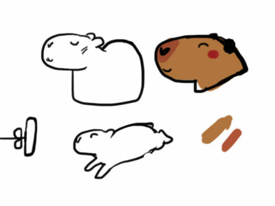 {Custom Pre-order} Capybara Earrings + Manta Ray Pendant