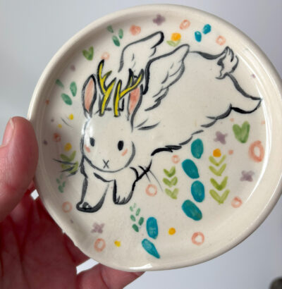 Porcelain Spoon Rest : Jackalope - Image 2