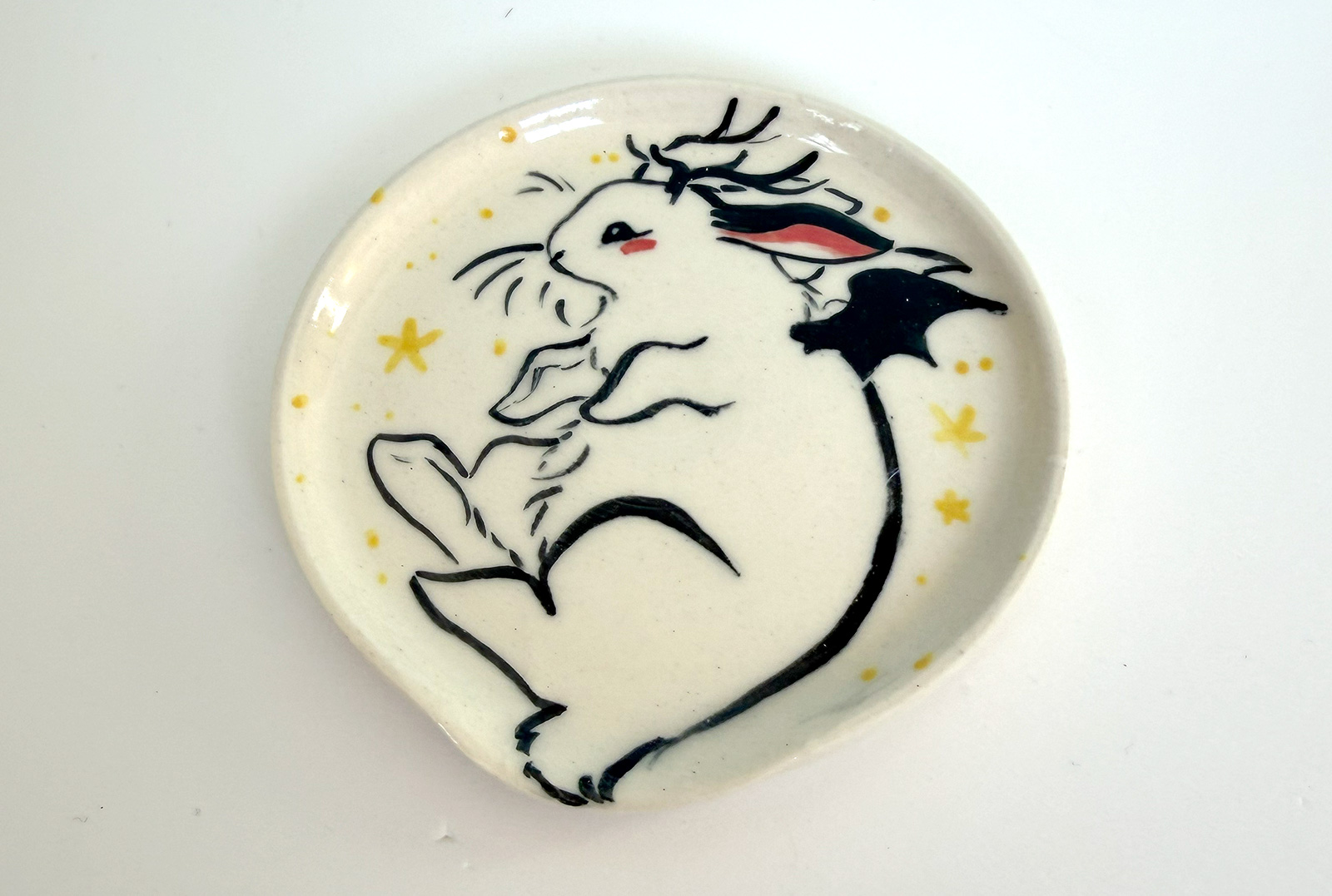 winged jackalope spoon rest handmade in Canada by Kness