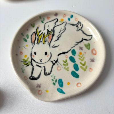 winged jackalope spoon rest handmade in Canada by Kness