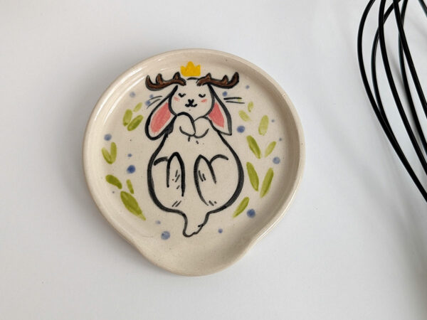 jackalope porcelain spoon rest