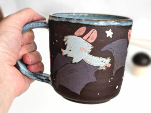 handmade bat mug cute