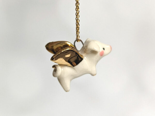 winged piglet pendant
