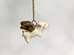 winged piglet pendant