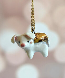 winged piglet pendant