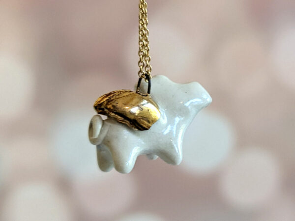 winged piglet pendant