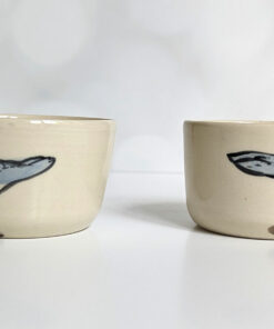 tumbler grey seal banana pose ceramic handmade