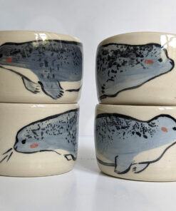 tumbler grey seal ceramic handmade