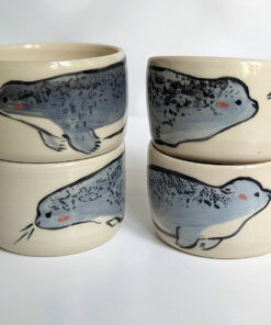 tumbler grey seal ceramic handmade