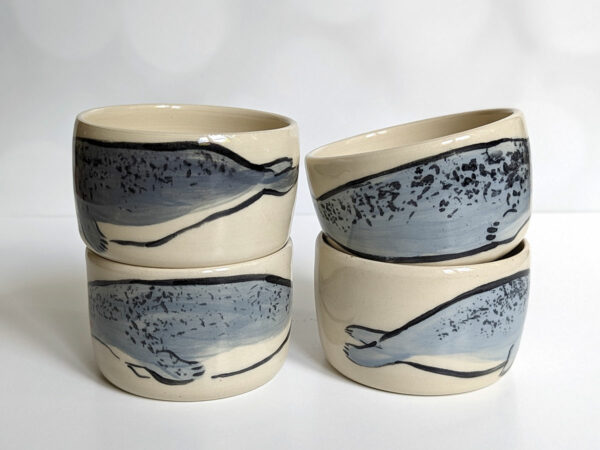 tumbler grey seal ceramic handmade