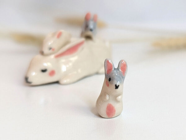 porcelain figurine bunny family