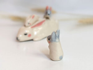 porcelain figurine bunny family